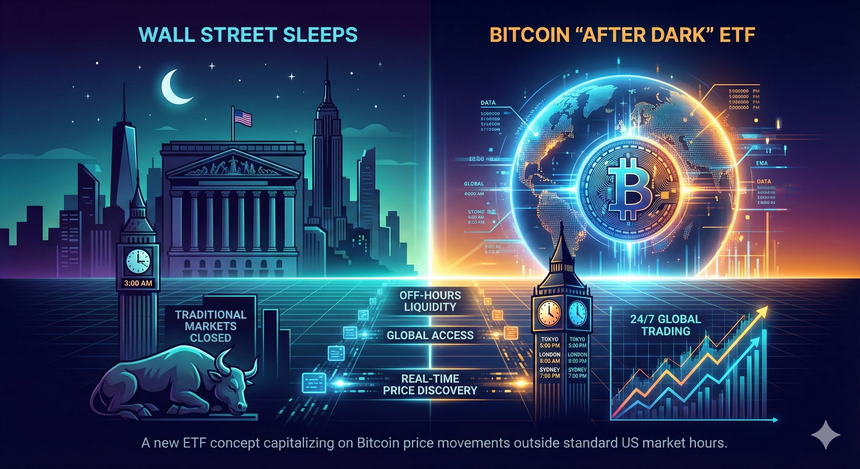 Bitcoin After Dark ETF (NGTH): BTC Overnight, Treasuries by Day