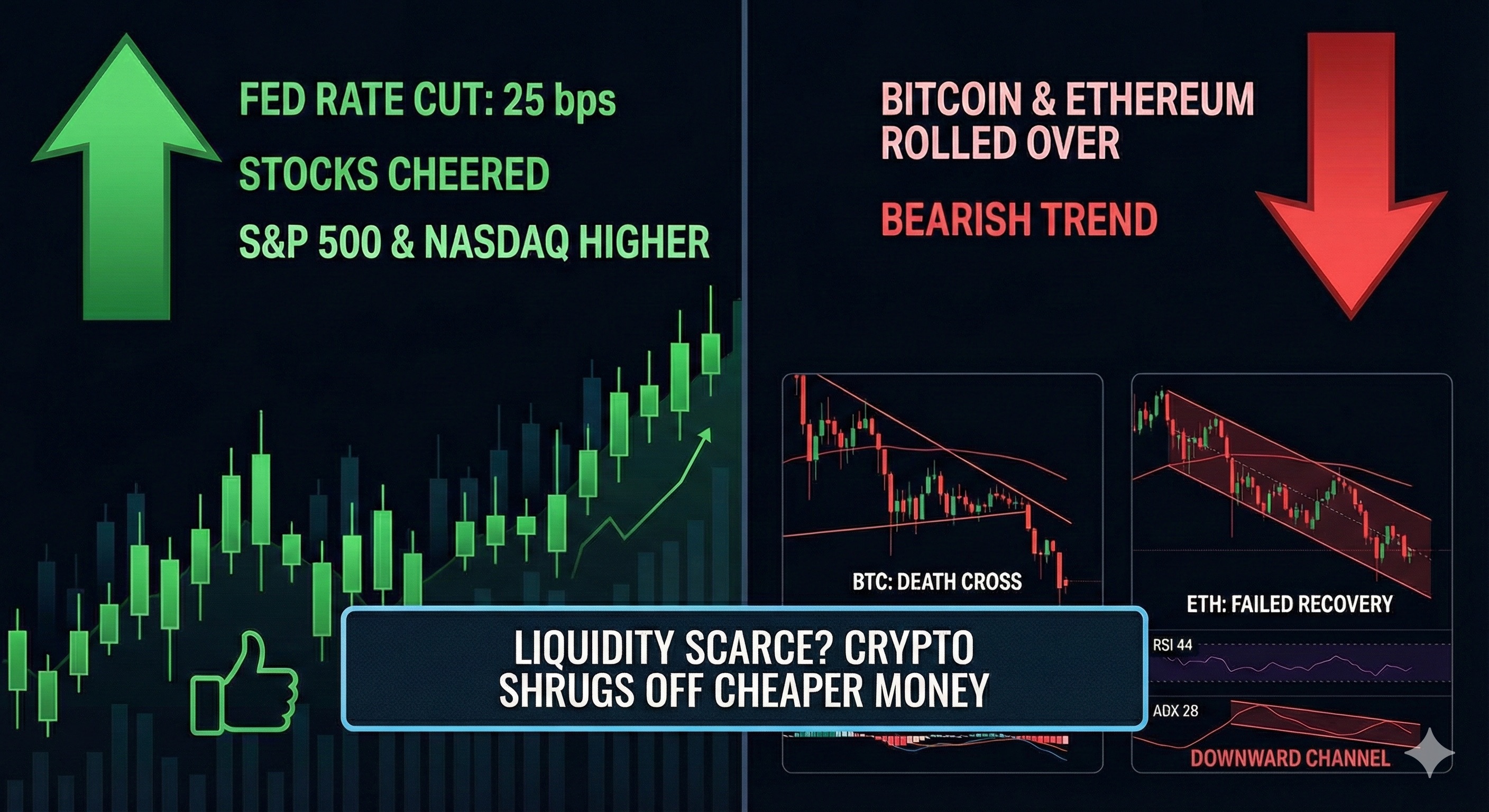 Fed Cuts Rates, But Bitcoin and Ethereum Fall